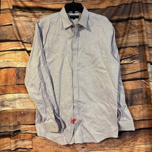 Banana Republic Casual Button-Down Men's Large Tall Purple Cotton Non-Iron